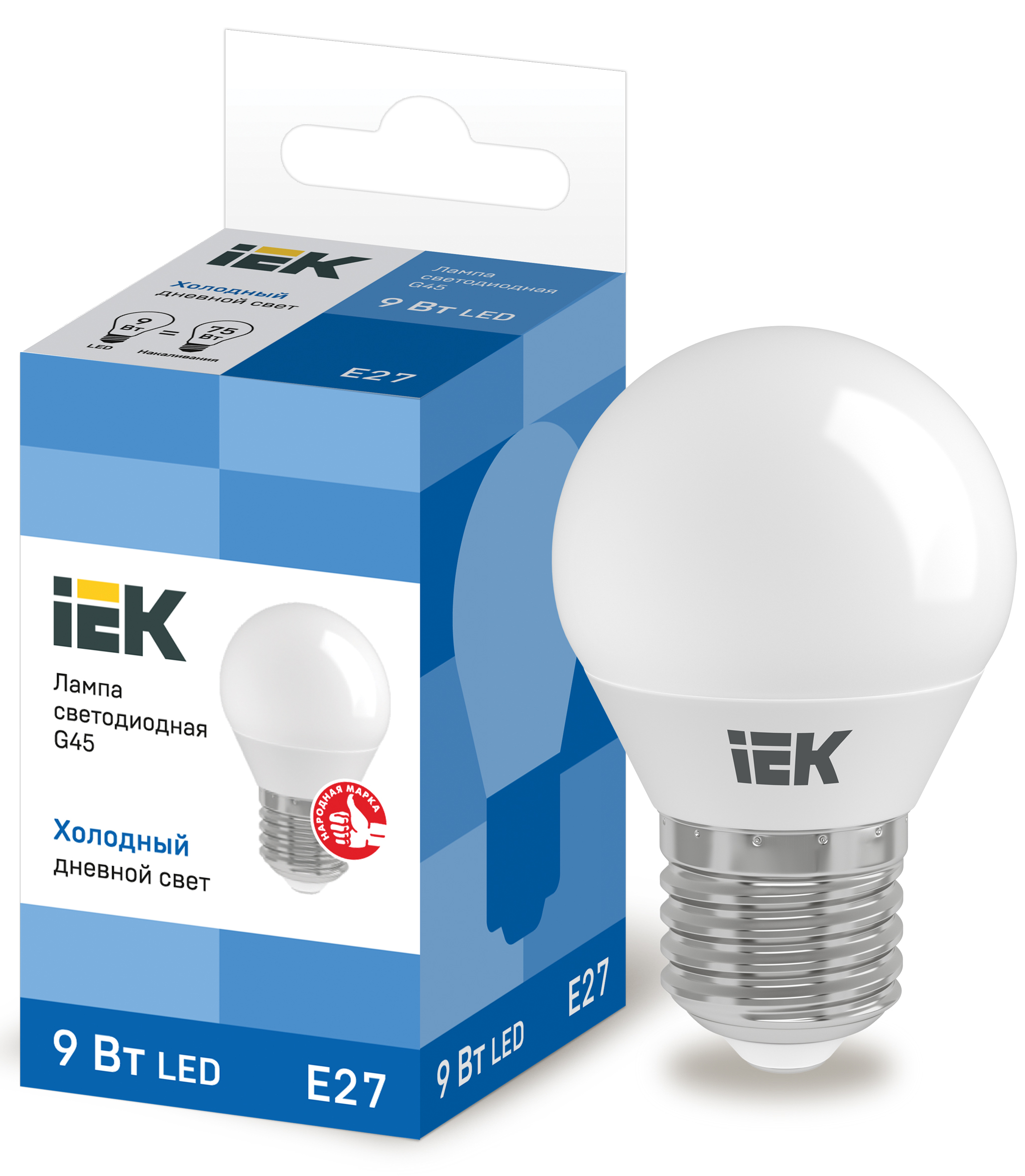 Изображение товара IEK Лампа светодиодная ECO G45 шар 9Вт 230В 6500К E27
