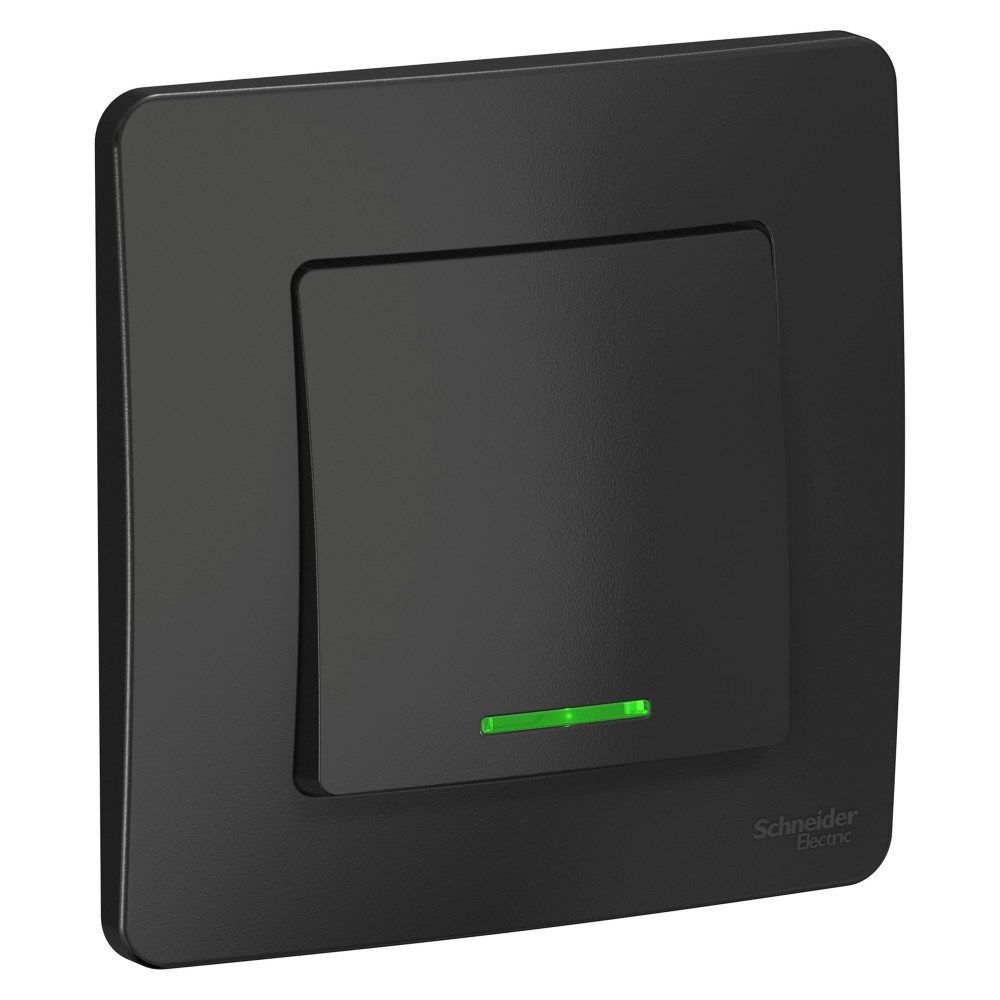 Изображение товара Systeme Electric Blanca внутр Антрацит Выключатель 1-клавишный с подсветкой, 10А, 250B