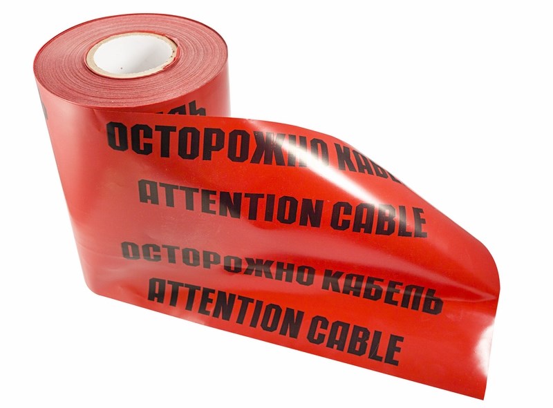 Изображение товара Сигнальная лента Осторожно кабель ЛСЭ 300, 100 м, красная