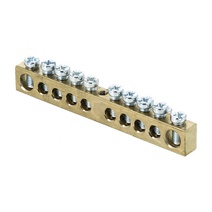 Изображение товара EKF PROxima Шина PEN "ноль-земля" (6х9мм) 10 отверстий латунь крепеж по центру розничный стикер.