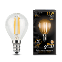 Изображение товара Gauss Лампа Filament Шар 11W 720lm 2700К Е14 LED