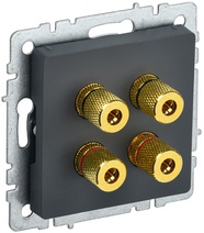 Изображение товара IEK BRITE BASE Графит Аудиорозетка 4-м РА10-БрГ