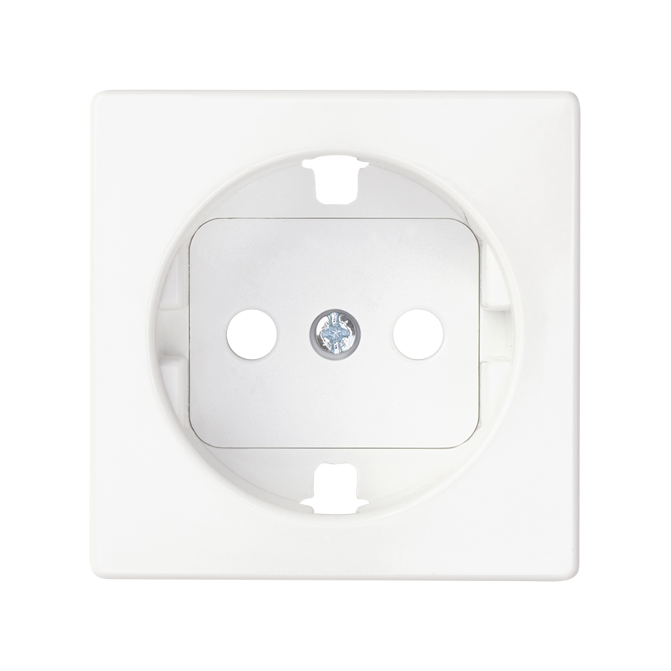Изображение товара Simon S82 Concept Матовый белый, Накладка со шторками для розетки с заземлением Schuko 2Р+Е
