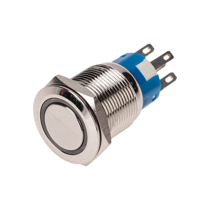 Изображение товара REXANT Кнопка антивандальная Ø19 12В Фикс (5с) ON-OFF/OFF-ON подсв/красная.