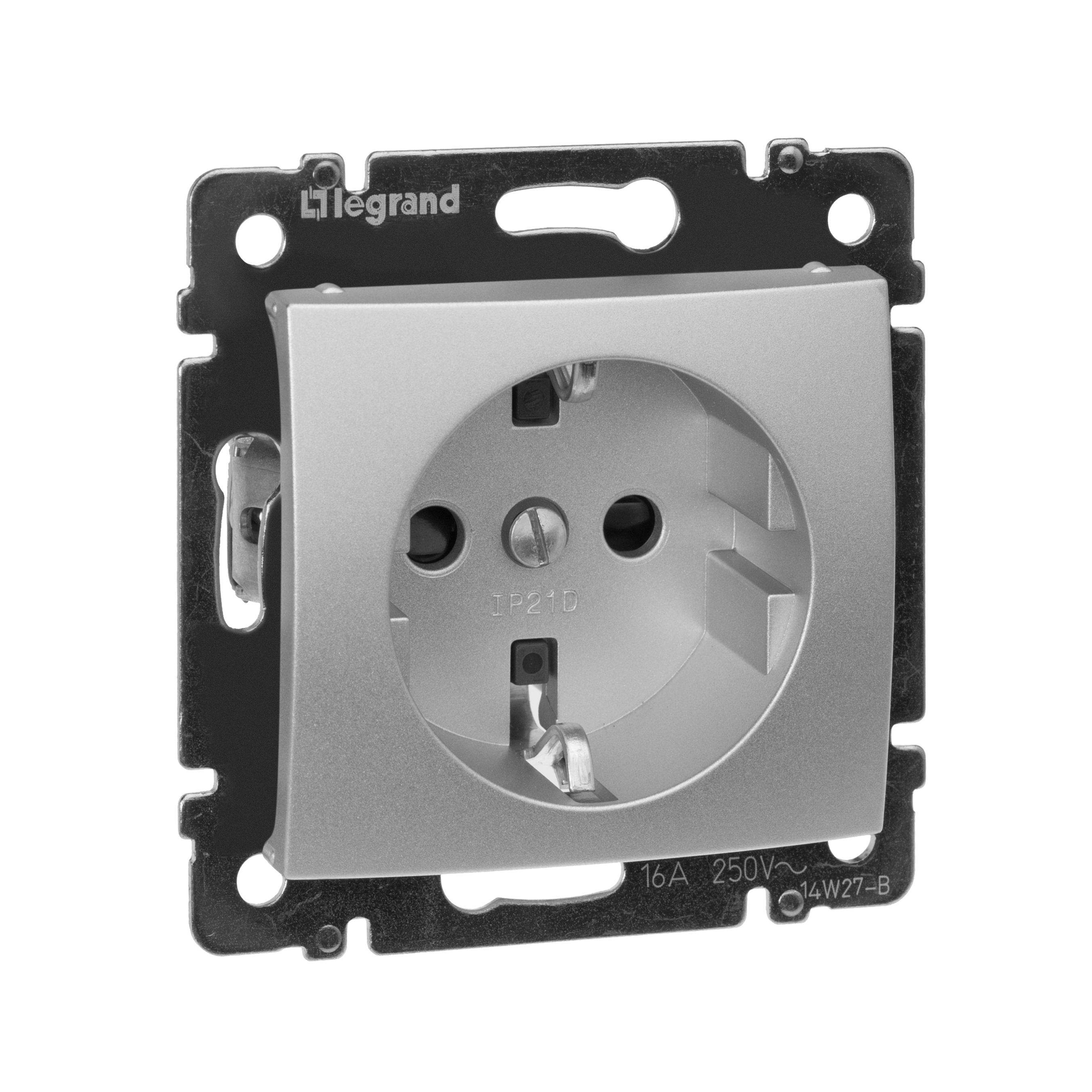 Изображение товара Legrand Valena Розетка с заземлением, алюминий, 16 А, 250 В, IP21