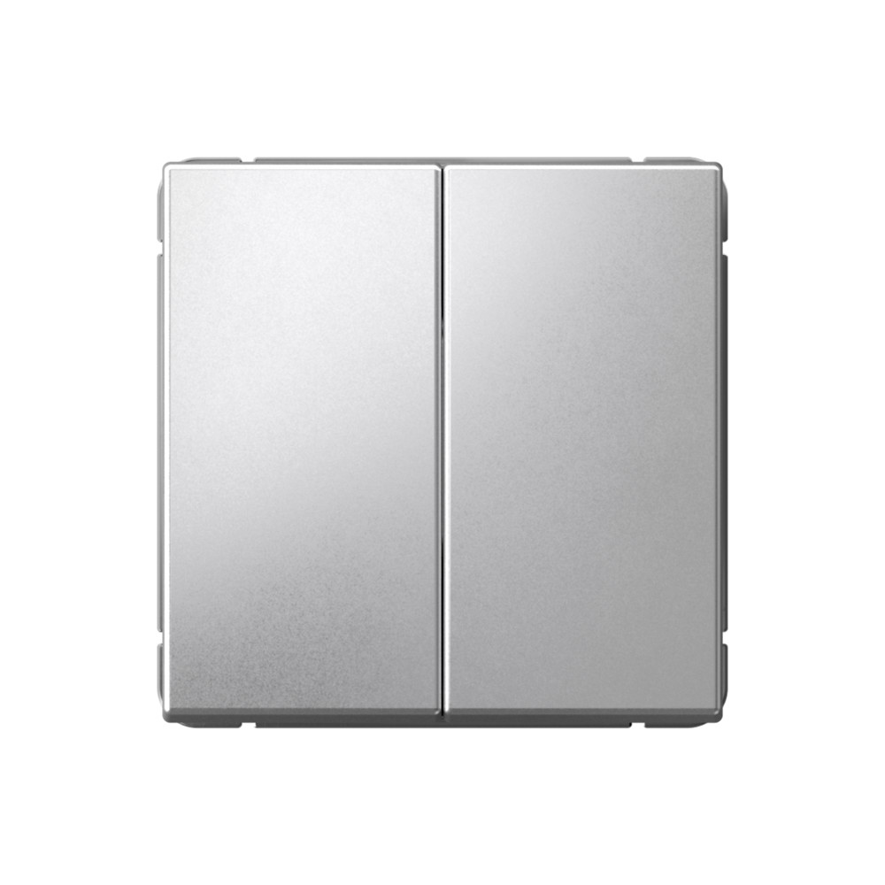 Изображение товара Systeme Electric ArtGallery Алюминий Выключатель 2-клавишный кнопочный, сх.2, 10А, механизм