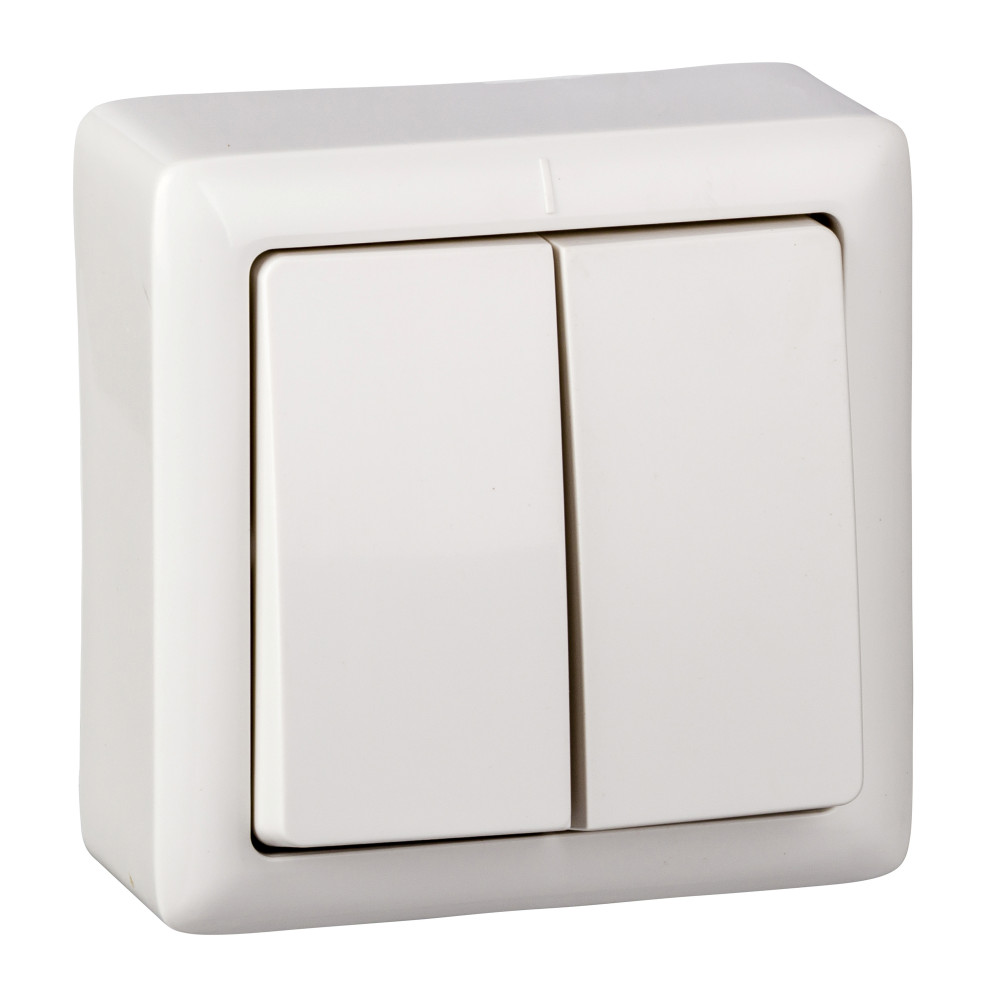 Изображение товара Systeme Electric ХИТ наруж Бел Выключатель 2-клавишный 6А, 250В