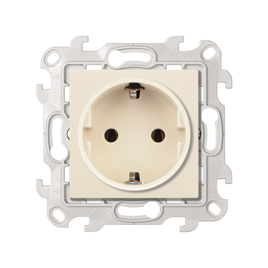 Изображение товара Simon 24 Слоновая кость Розетка 2К+3 Sсhuko — без защитных шторок