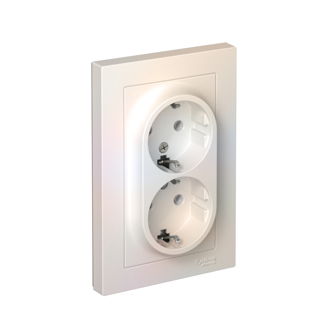 Изображение товара Розетка двойная AtlasDesign Systeme Electric жемчуг с заземлением 250 В 16 А