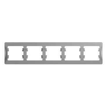 Изображение товара Glossa рамка алюминий 5-ая горизонтальная для электроустановочных изделий