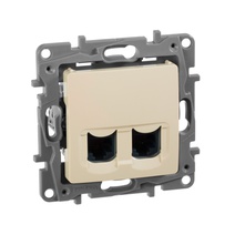Изображение товара Legrand Etika Слоновая кость Розетка компьютерная 2-ая RJ45, категория 5е UTP.