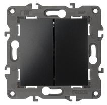 Изображение товара ЭРА Выключатель Elegance 14-1104-05 двойной 10АХ-250В IP20 антрацит