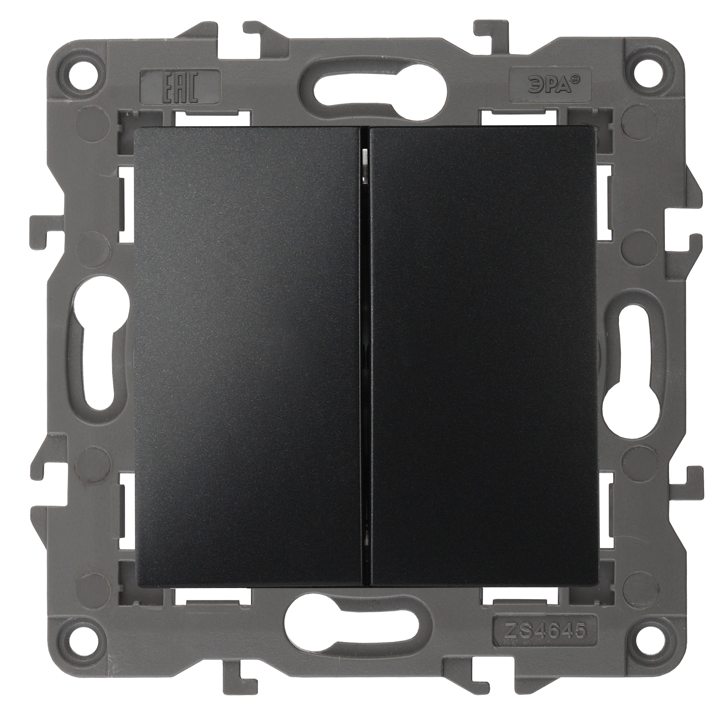 Изображение товара ЭРА Elegance двойной выключатель 14-1104-05, 10A, IP20, антрацит