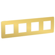 Изображение товара Рамка 4-местная Schneider Electric Unica Studio Золото/Белая