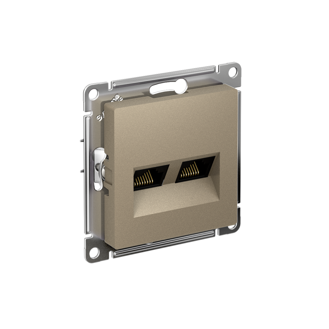 Изображение товара AtlasDesign шампань. Двойная розетка RJ45 Cat 5e