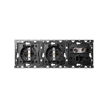 Изображение товара Simon 100 Кит 3 поста механизм 2 розетки Schuko + 1 розетка TV одиночная + 1 розетка RJ45 Cat.6 + суппорт