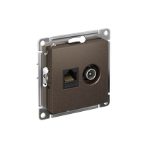 Изображение товара Systeme Electric AtlasDesign Мокко Розетка двойная комп+ТВ, RJ45+TV, кат.5E, механизм