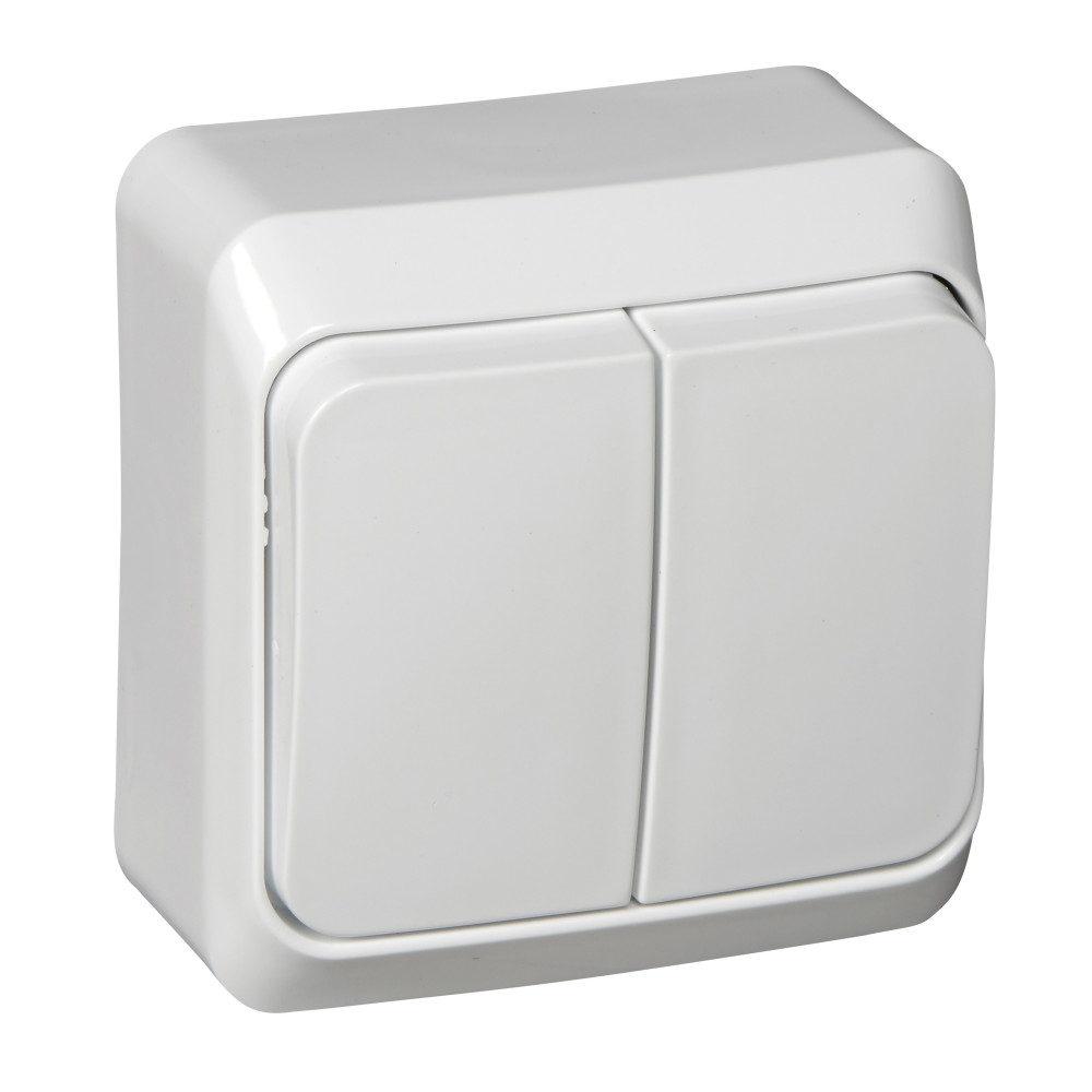 Изображение товара Systeme Electric Этюд наруж Бел Выключатель 2-клавишный