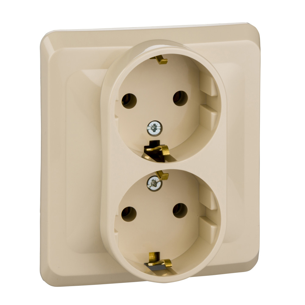 Изображение товара Systeme Electric Этюд Крем Розетка 2-ая с/з без шторок