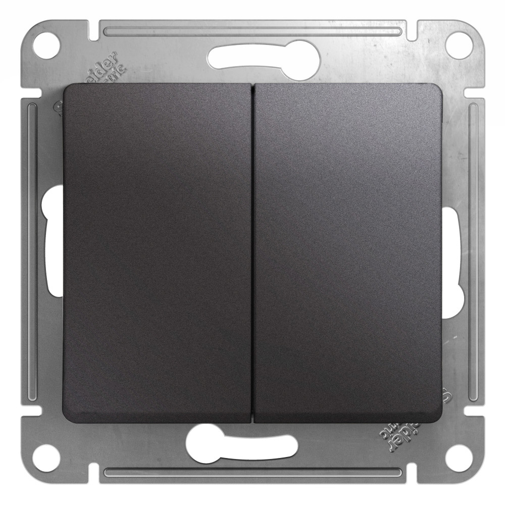 Изображение товара Systeme Electric Glossa Графит Переключатель 2-клавишный, сх.6,10AX