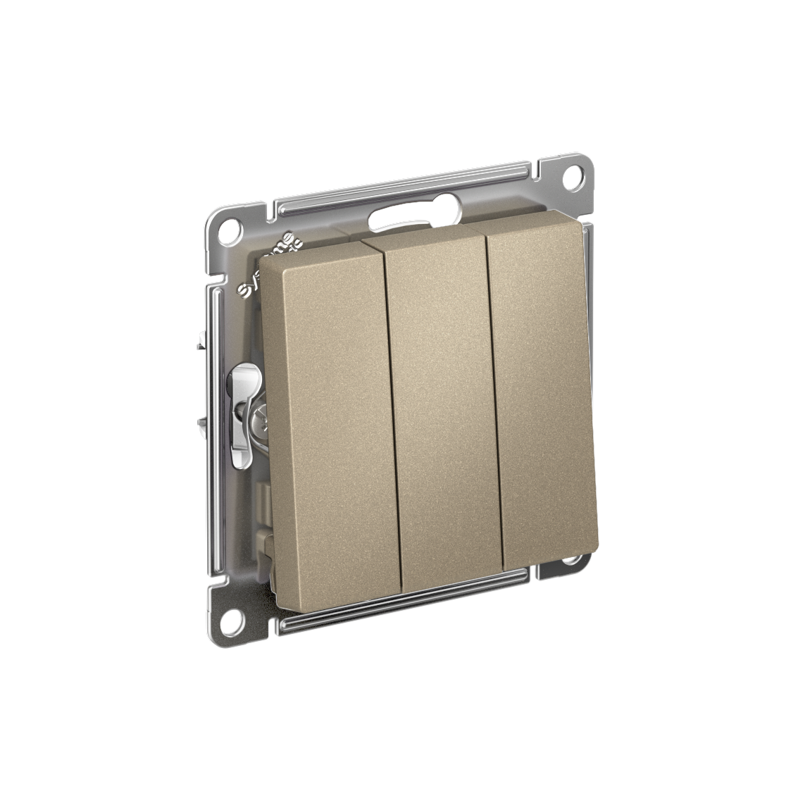 Изображение товара Systeme Electric AtlasDesign Шампань Выключатель 3-клавишный сх.1+1+1, 10АХ, механизм