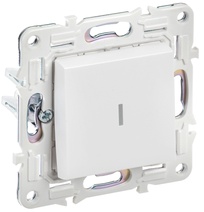 Изображение товара IEK SKANDY Арктический белый Выключатель 1-клавишный с индикацией 10А SK-V07W