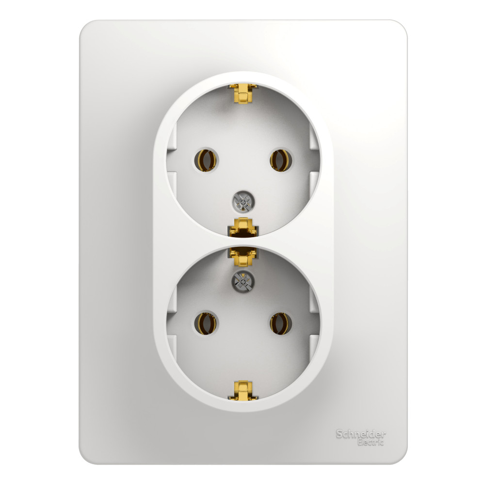 Изображение товара Systeme Electric Glossa Бел Розетка 2-я с/з (в сборе с рамкой)