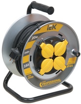 Изображение товара IEK Катушка УК20 на мет с т/з 4 места 2Р+PЕ/20м КГ 3х1,5мм2 IP44 Professional