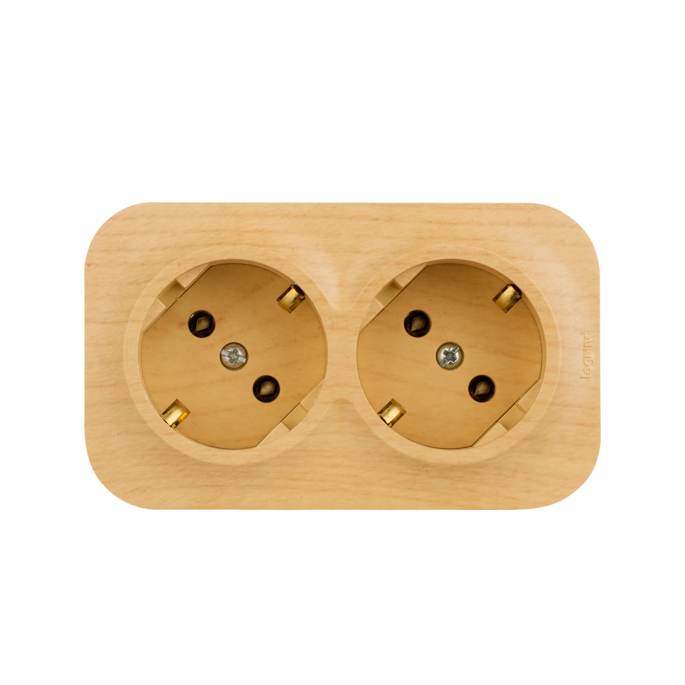 Изображение товара Legrand Quteo IP 20 Дерево Розеточный блок с предварительным подключением 2 x 2К+З без шторок - 16 A - 250 В~.