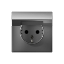 Изображение товара Systeme Electric ArtGallery Сталь Розетка с заземл. со шторк. с крышкой, 16А, IP20, механизм