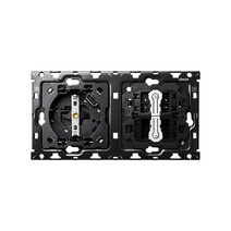 Изображение товара Simon 100 Кит 2 поста механизм 1 розетка Schuko с з/у USB SC 2.1А + 2 переключателя (проходные) + суппорт