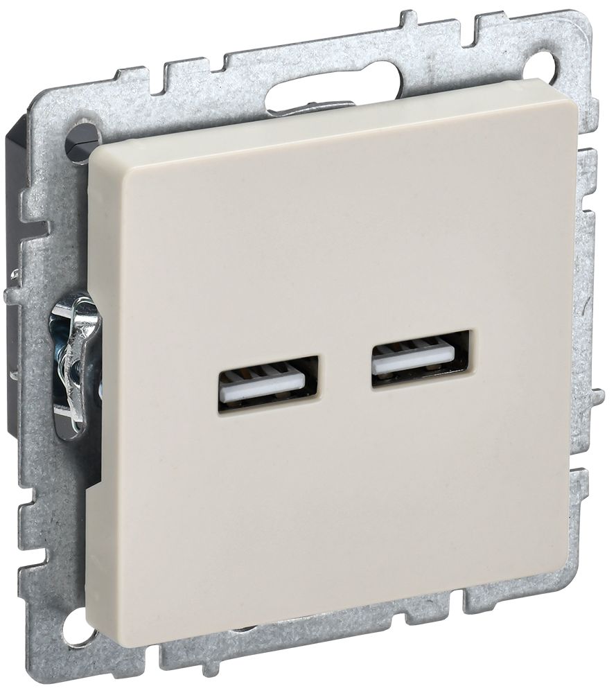 Изображение товара Розетка USB IEK BRITE BASE Бежевый 2 выхода 3,1А для внутренней установки Изображение товара Розетка USB IEK BRITE BASE Бежевый 2 выхода 3,1А для внутренней установки