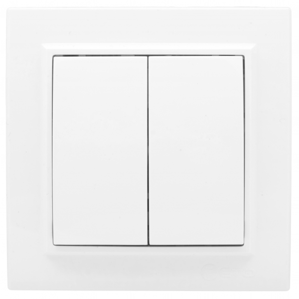 Изображение товара EKF Basic Минск Белый Выключатель 2-кл, 10А, СП.