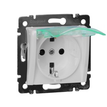 Изображение товара Legrand Valena Бел Розетка 1-ая с/з с крышкой и защитными шторками IP44 (к простой рамке).