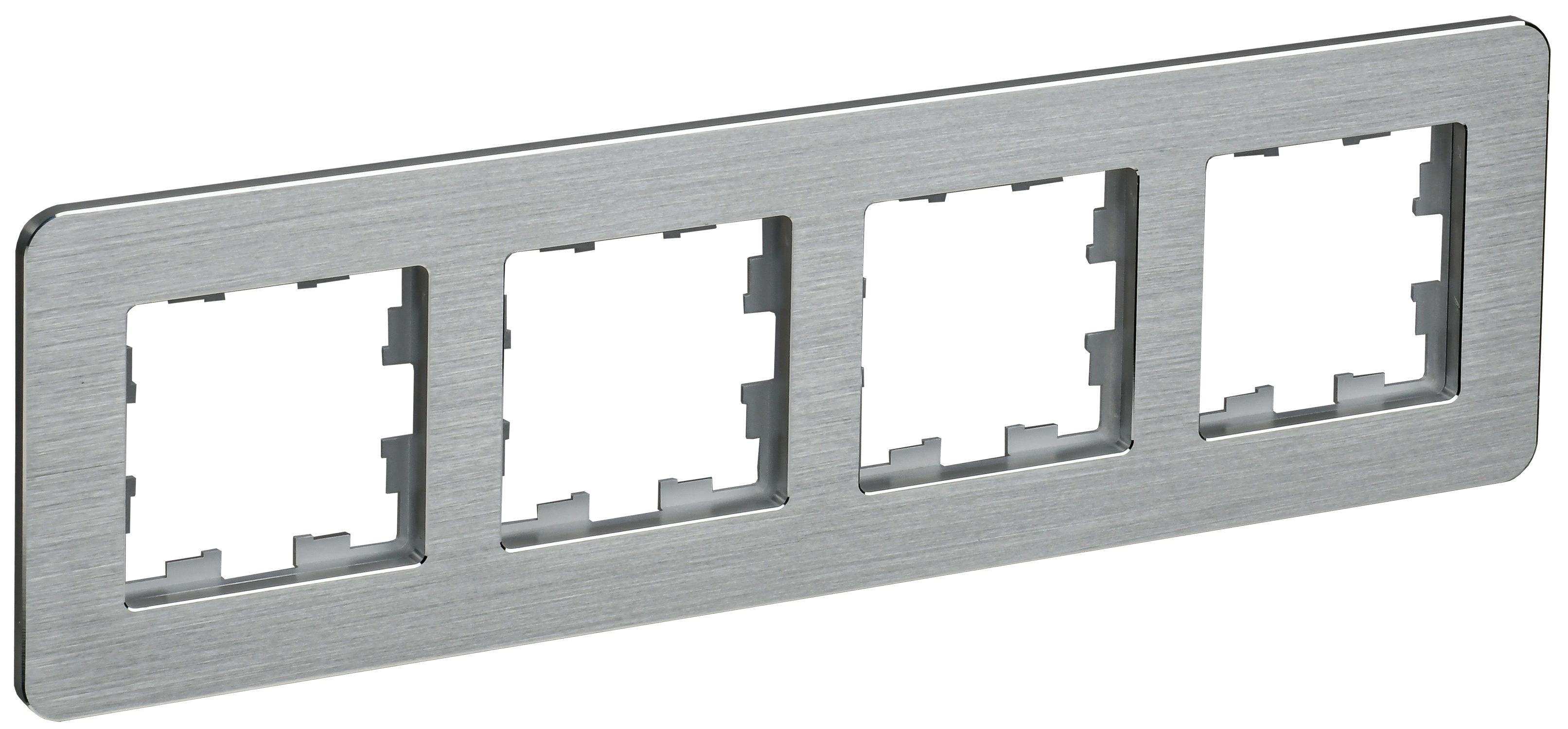 Изображение товара EK BRITE DECOR Алюминий/алюм метал. скругл.угол Рамка 4-м РУ-4-1-Бр RE AL