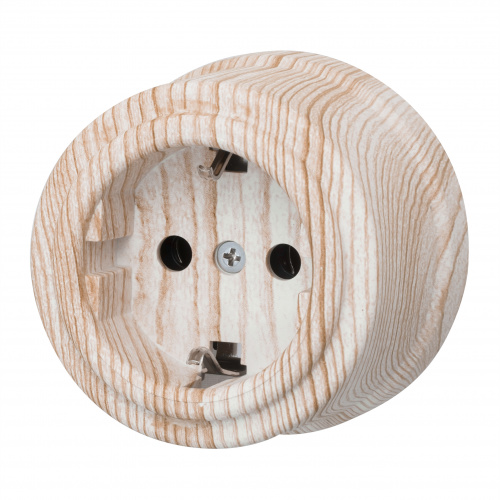 Изображение товара Розетка с заземлением Bironi Лизетта Пластик Карельская сосна