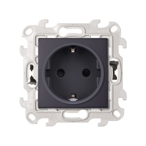 Изображение товара Simon 24 Графит Розетка 2К+3 с защитными шторками Push&Go