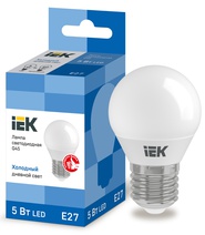 Изображение товара IEK Лампа светодиодная ECO G45 шар 5Вт 230В 6500К E27