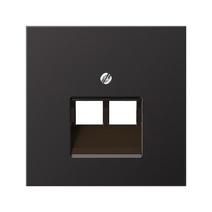 Изображение товара JUNG EcoProfi Черный матовый Накладка 2-ой ТЛФ/комп розетки