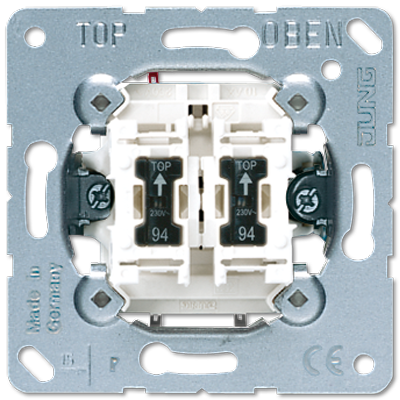 Изображение товара JUNG Механический Выключатель 2-клавишный с подсветкой