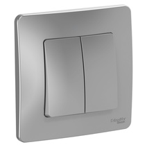 Изображение товара Systeme Electric Blanca внутр Алюминий Выключатель 2-клавишный, 10А, 250B
