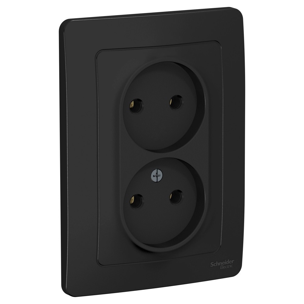 Изображение товара BLANCA антрацит двойная скрытая розетка, 250 В, 16 А