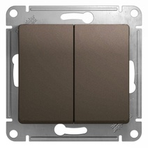 Изображение товара Systeme Electric Glossa Шоколад Выключатель 2-клавишный, сх.5, 10АХ