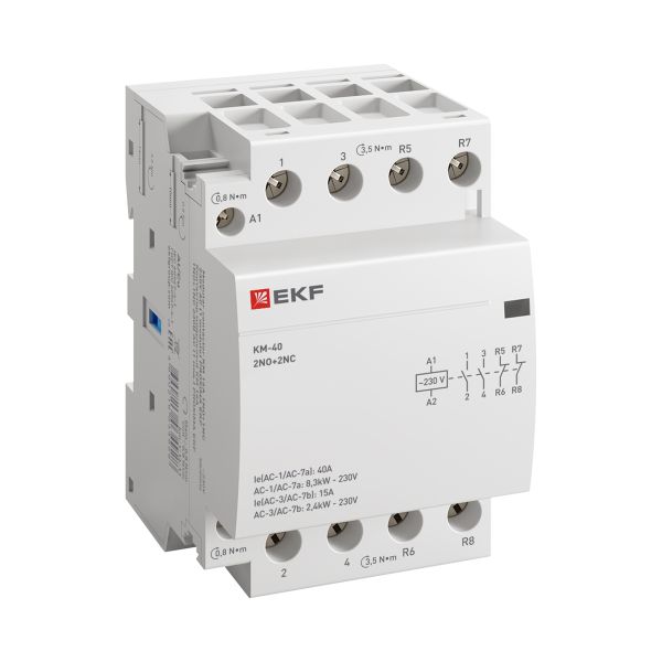 Изображение товара EKF PROxima Контактор модульный КМ 40А 2NО+2NC (3 мод.).