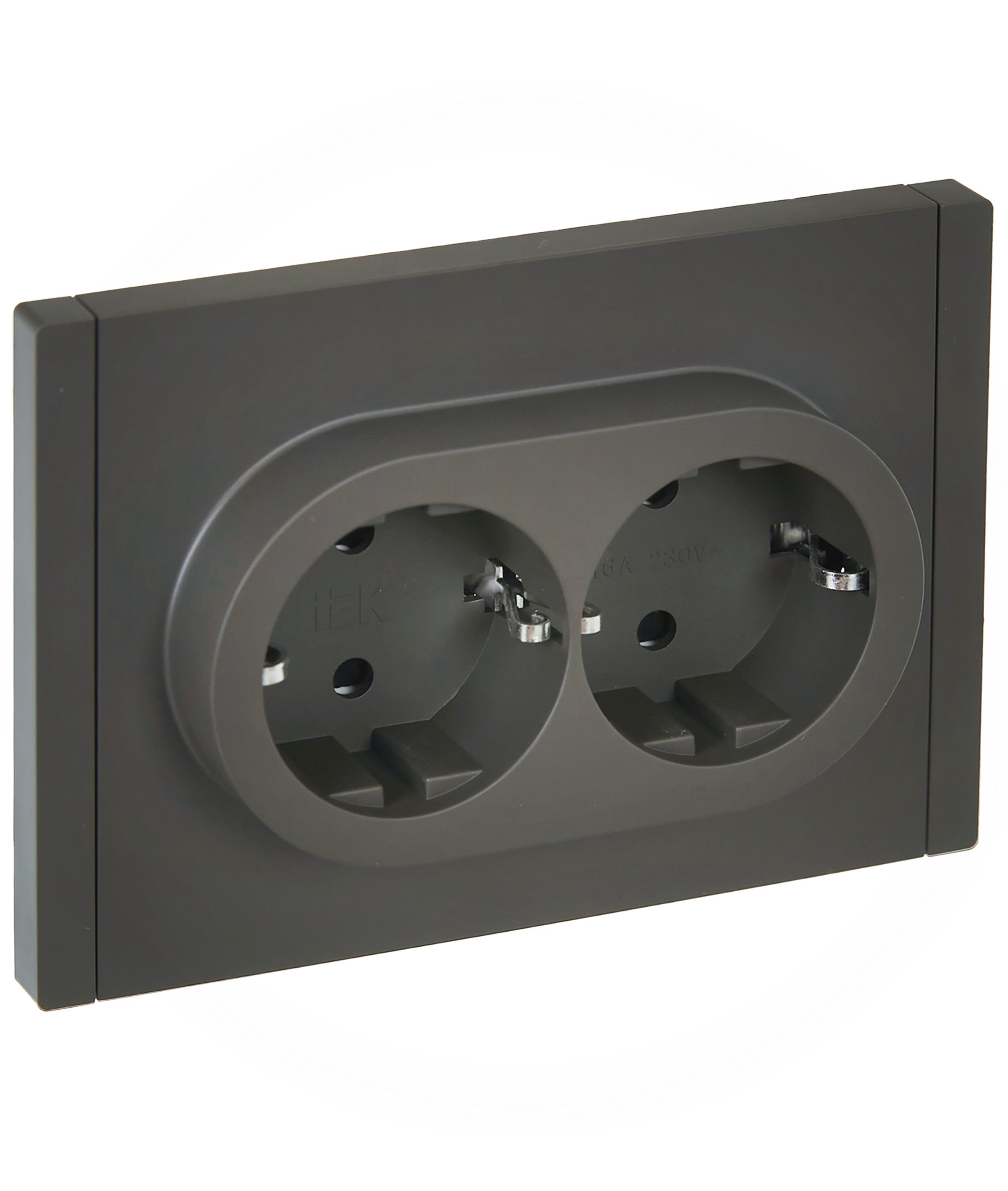 Изображение товара FORTE&PIANO. Розетка двойная с серым корпусом FP323, 2 x 16А
