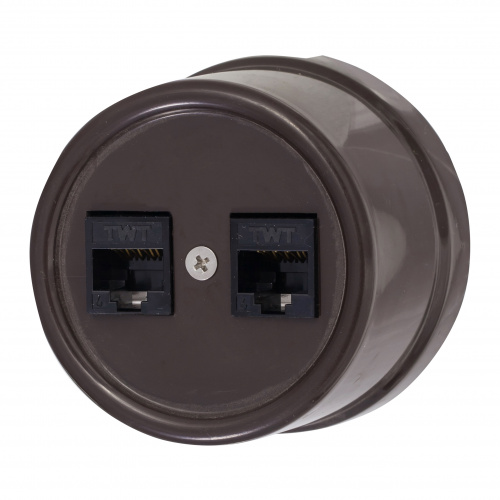 Изображение товара BIRONI Лизетта Пластик Коричневый Розетка 2-ая RJ45