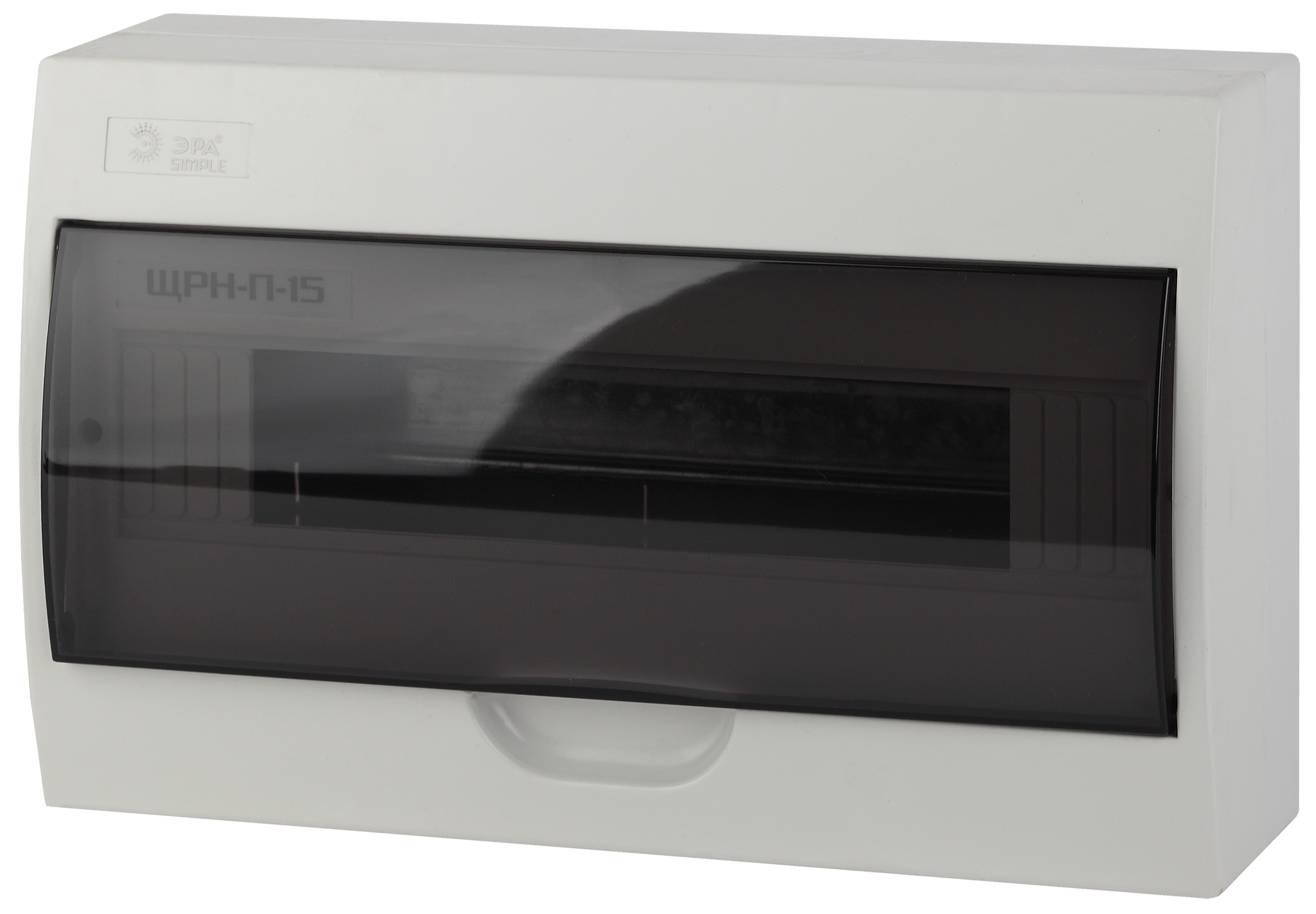 Изображение товара ЭРА Корпус пластиковый навесной SIMPLE ЩРН-П-15 IP41 прозрачная крышка белый