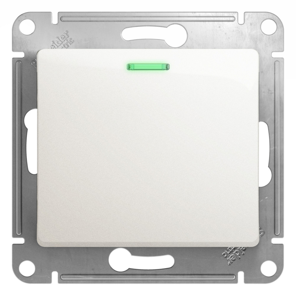 Изображение товара Systeme Electric Glossa Перламутр Выключатель 1-клавишный с подсветкой сх.1а, 10AX