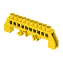 Изображение товара EKF PROxima Шина "0" РЕ (8х12мм) 10 отверстий латунь желтый нейлоновый корпус комбинированный.