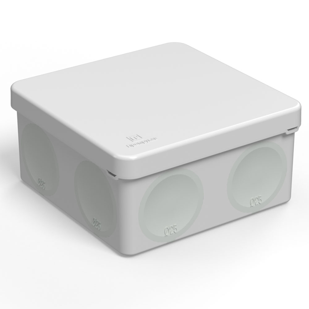 Изображение товара Промрукав Коробка распределительная 60-0300 для прямого монтажа двухкомпонентная безгалогенная (HF) 100х100х50 (66шт/кор)